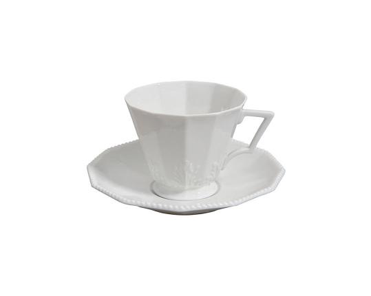 Чашка кофейная с блюдцем Perl Weiss 130 мл производства Nymphenburg купить в онлайн магазине beau-vivant.com