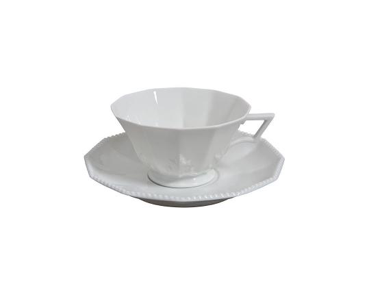 Чашка чайная с блюдцем Perl Weiss 160 мл  производства Nymphenburg купить в онлайн магазине beau-vivant.com