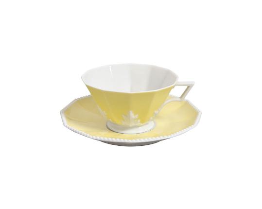 Чашка чайная с блюдцем Perl Symphonie Gelb 160 мл производства Nymphenburg купить в онлайн магазине beau-vivant.com