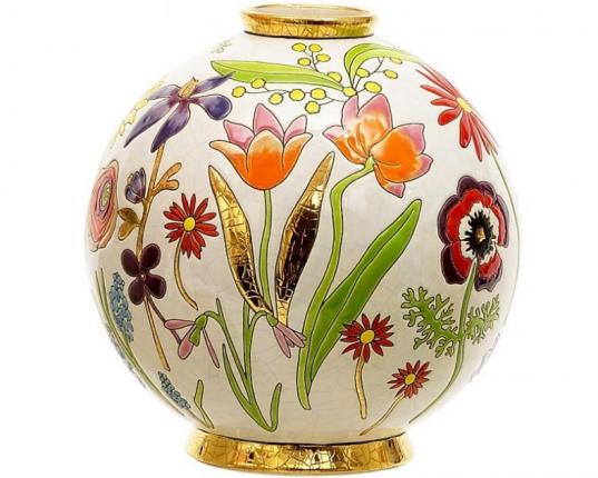 Шарообразная ваза Bucolique 26 см  производства Emaux de Longwy купить в онлайн магазине beau-vivant.com