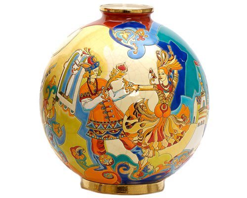 Шарообразная ваза Danse magique 38 см производства Emaux de Longwy купить в онлайн магазине beau-vivant.com