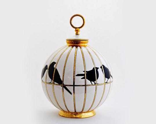 Шарообразная ваза Les Inséparables 26 см производства Emaux de Longwy купить в онлайн магазине beau-vivant.com