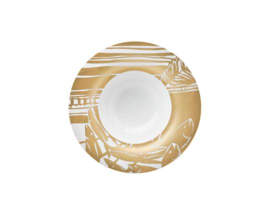 Тарелка глубокая Outline Gold 25 см производства Hering Berlin купить в онлайн магазине beau-vivant.com
