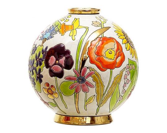 Шарообразная ваза Bucolique  производства Emaux de Longwy купить в онлайн магазине beau-vivant.com