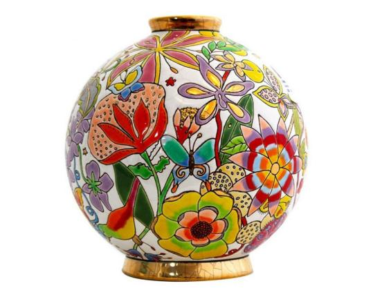 Шарообразная ваза Flora 16 см  производства Emaux de Longwy купить в онлайн магазине beau-vivant.com